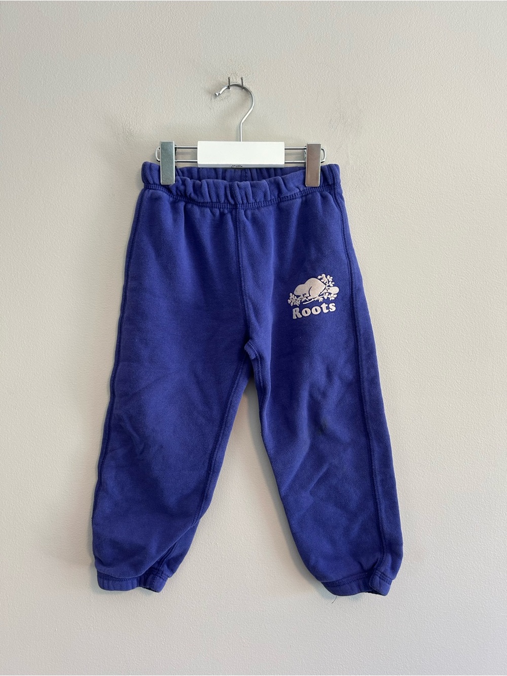 Roots 4t Purple Fleece Sweatpants with white logo on bum